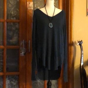 Free People dark blue waffle knit SZ L